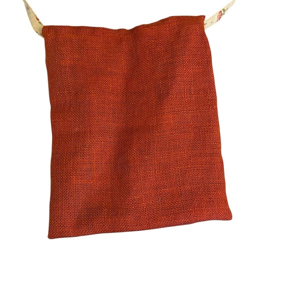 Handmade Burlap & Floral Sage green & Rust cottagecore tote . - Picture 6 of 7